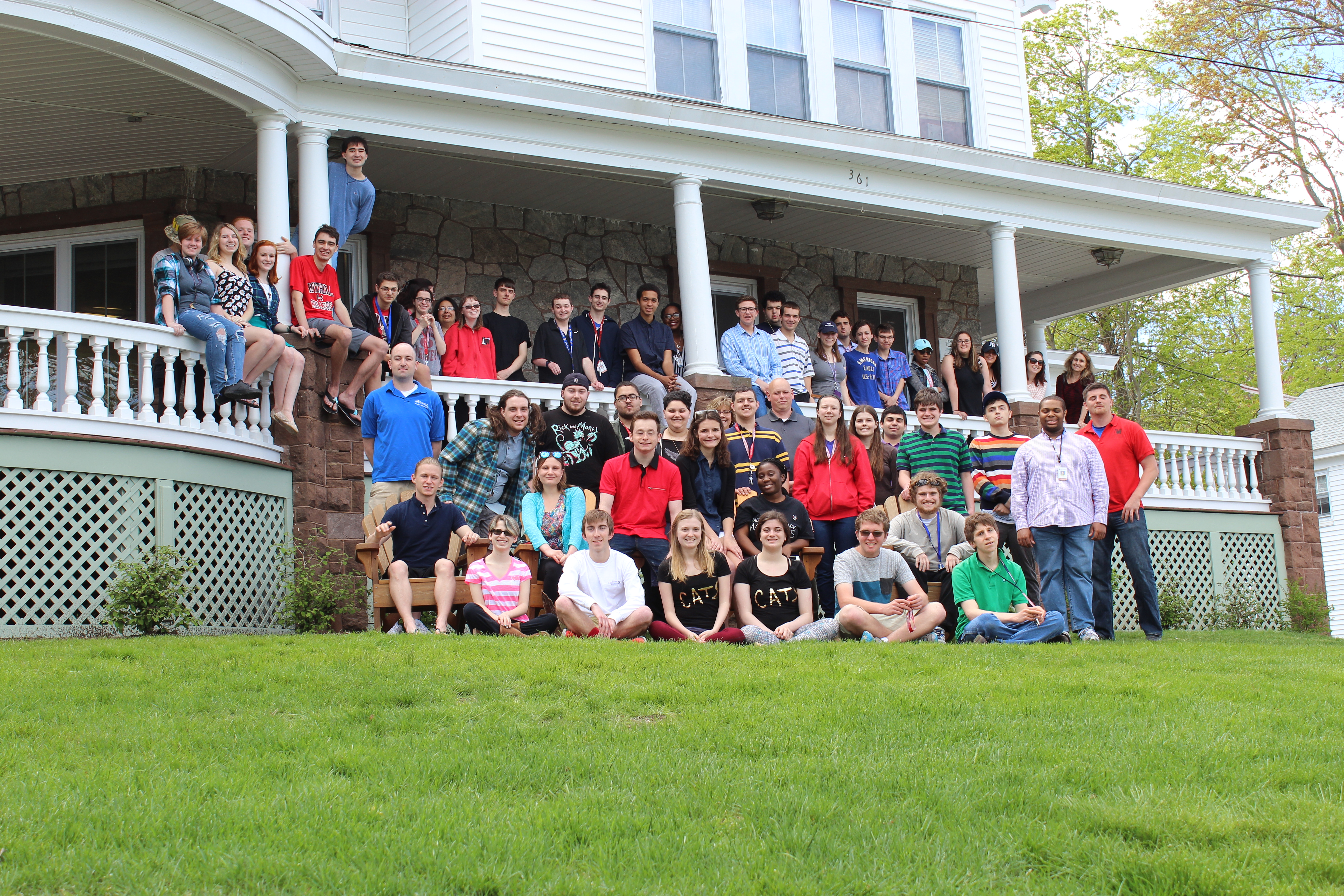 Thames students together on the Mitchell College campus